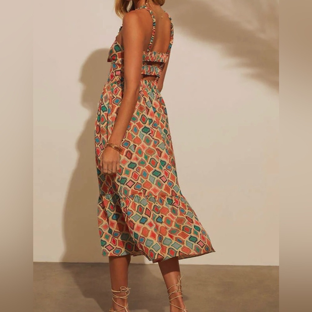 Vici Multicolor Geometric Midi Dress - Picture 2 of 11